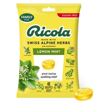 Ricola -  Drop Sugar Free Lemon Mint - Case Of 6-45 Ct