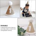 thumbnail image 5 of Sombrero de cono de primer cumpleaños: Sombrero de primer cumpleaños Sombrero de fiesta Gorro de lino para cumpleaños Suministros para fiestas de cumpleaños para niños y niñas 1 pi, 5 of 5