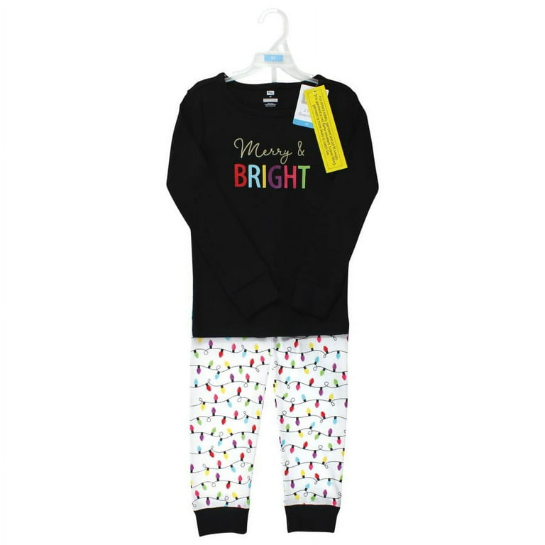 Hudson Baby Infant Girl Cotton Pajama Set, Merry and Bright