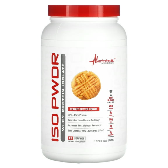 Metabolic Nutrition ISOpwdr, Whey Protein Isolate, Peanut Butter Cookie, 1.52 lbs (690 g)