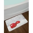 thumbnail image 2 of Christmas Bath Mat, Xmas Baubles on Snow with Snowflakes Ice Holiday Humanitarian Artwork Illustration, Non-Slip Plush Mat Bathroom Kitchen Laundry Room Decor, 29.5 X 17.5 Inches, Red White, Ambesonne, 2 of 2