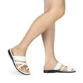 thumbnail image 2 of The Good Shepherd - Leather Toe Loop Slide | White, 2 of 5