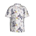 thumbnail image 3 of Xecao Rabbit And Butterfly print Hawaiian shirt - a stylish short-sleeve button-down for men, perfect for casual beach and tropical outings., 3 of 9