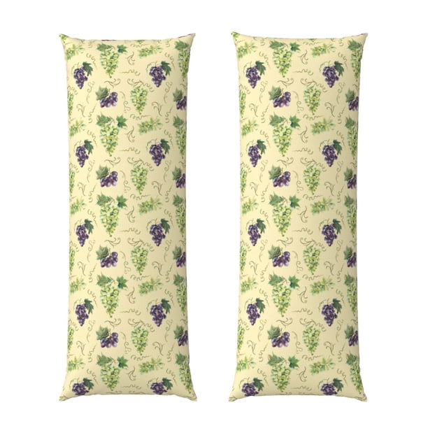Balery Green And Purple Grapes Funda Protectora para Almohada Corporal de Algodón Hipoalergénico con Cierre(55 x 21 pulgadas), Almohadas No Incluidas