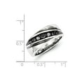 thumbnail image 5 of White Sterling Silver Ring Band Men's Diamond Round Black, 5 of 6