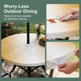 thumbnail image 3 of Round Outdoor Tablecloth with Umbrella Hole and Zipper, Orange Ombre Fitted Table Cover with Elastic Edge for 31-35 Inch, Orange White Gradient Modern Abstract Art Waterproof Patio Tablecoths, 3 of 9