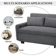 thumbnail image 6 of 3 in 1 Convertible Sleeper Sofa Bed, 57.5" Futon Couch with USB Ports and Adjustable Backrest, Modern Corduroy Loveseat Sofa with 2 Throw Pillows for Living Room, Dark Grey, 6 of 9