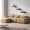 Beige, variant on Homy Casa 114" Modern Fluffy Plush Fabric Sofa with Pillows, Comfortable & Stylish Couch for Living Room & Bedroom, 3-Tier Floating Wall Shelves included, No Assembly Required Bottom, Grey