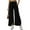 Black, variant on Womens Wine Wide Leg Pants High Waisted with Side Slits & Pockets - Elastic Waist Flowy Palazzo Trousers, Stretch Casual Lounge Pants for Women,Size M