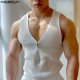 thumbnail image 4 of INCERUN Tops 2024 estilo coreano para hombre, chalecos de diseño de cuello en V de malla hueca, ropa de calle informal de verano, camisetas sin mangas con cremallera, tallas S-5XL, 4 of 5