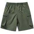 thumbnail image 4 of Cargo Shorts for Men Summer, Men's Loose Fitting Athletic Casual Pants And Sportswear Pants, Green M, 4 of 5