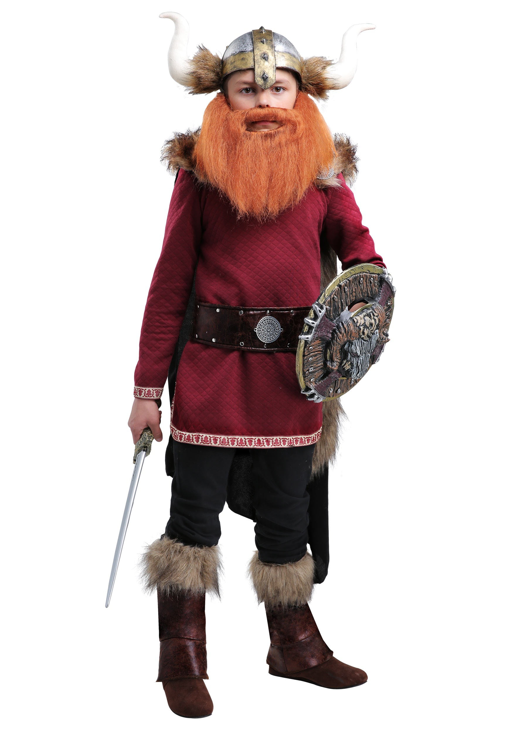 Boy's Burgundy Viking Costume - Walmart.com