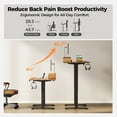 thumbnail image 3 of 47.2 Inch Electric Standing Desk with Power Outlet and LED Light Strip, Height Adjustable Sit-Stand Desk with Storage Shelf & Hooks, Home Office Computer Desk with Memory Buttons, Rustic Brown, 3 of 10