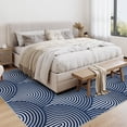 thumbnail image 2 of HOMERRY 8' x 10' Living Room Rug Washable Rug Large Modern Area Rugs for Bedroom Thin Rug Contemporary Navy Blue Lines Print Accent Rug, 2 of 7