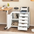 thumbnail image 4 of Costway Commode à 5 Tiroirs, Rangement Roulant, Classeur Latéral avec Tablette Ajustable, 4 of 10