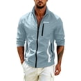 thumbnail image 3 of Wrtxtat Men's UPF 50+ Sun Protection Gym Jacket Lightweight Stand Collar Full Zip Hooded Athletic Jackets Long Sleeve Track Running Jackets Light Blue XXXL, 3 of 10