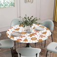 thumbnail image 5 of Christmas Gingerbread Round Tablecloth for 36-44 Inch Tables,Fitted Table Cover with Elastic Edge,Xmas Winter Cute Cane Candy Tree Waterproof Outdoor Table Cloth Protector for Patio Garden Dinner, 5 of 9
