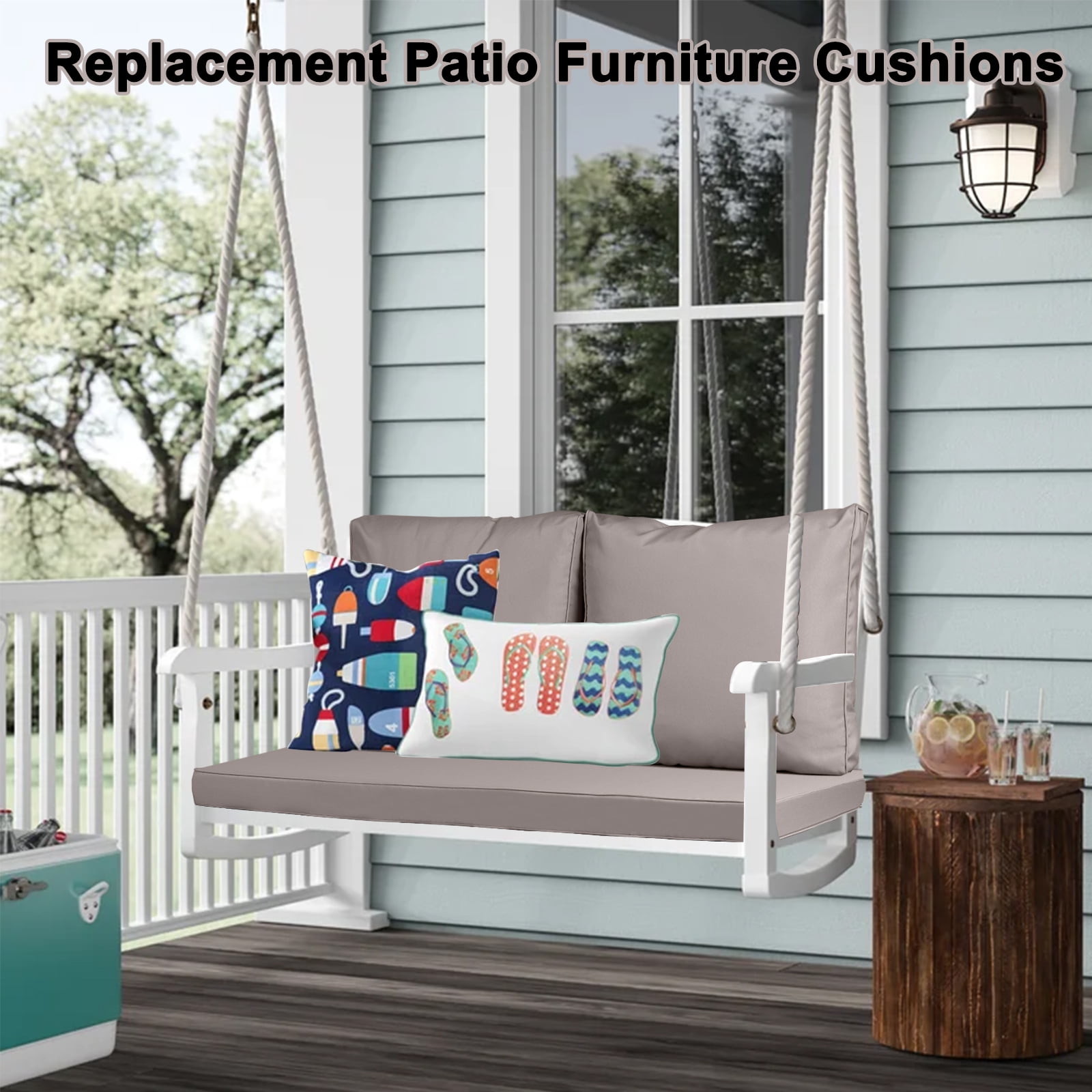 XXLYY Outdoor Loveseat Cushions, 48" x 24", Waterproof Fade Resistant Seat and Backrest Cushion Set for Patio Furniture
