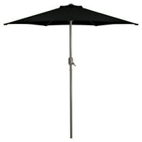 Northlight 7.5ft Outdoor Patio Market Umbrella with Hand Crank, Black