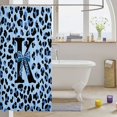 thumbnail image 3 of Manfei Dreamy Bow Alphabet K Shower Curtain 72Wx84L,Leopard Print Bathroom Shower Curtain,Blue, 3 of 5