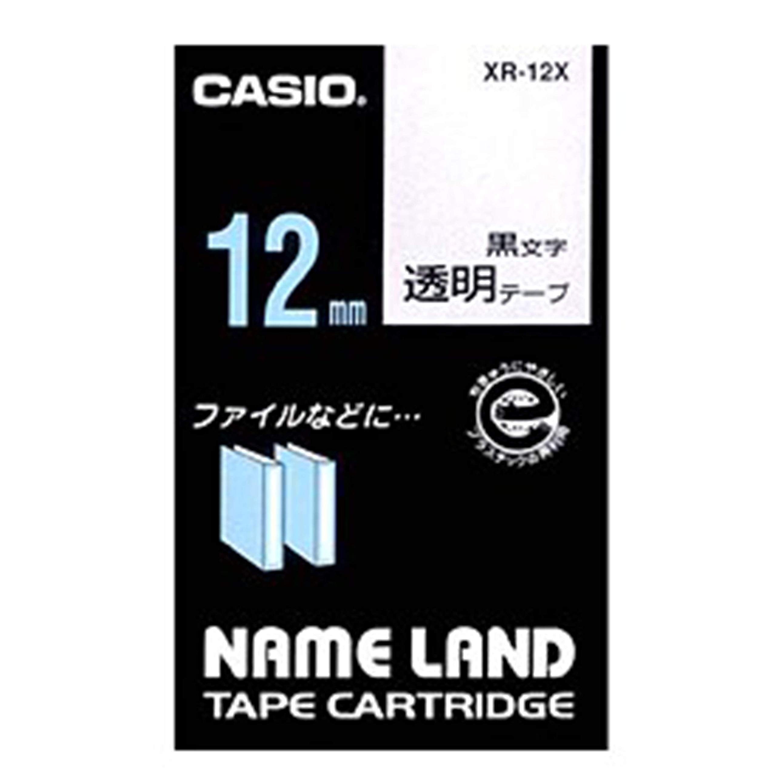 Casio Label Writer Nameland Genuine Tape 12mm XR12X Transparent Black