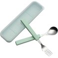 thumbnail image 1 of 2-Piece Children Flatware Set 18/10 Stainless Steel Child Tableware Set Silver Cutlery Set Silverware Dinner(Blue), 1 of 4