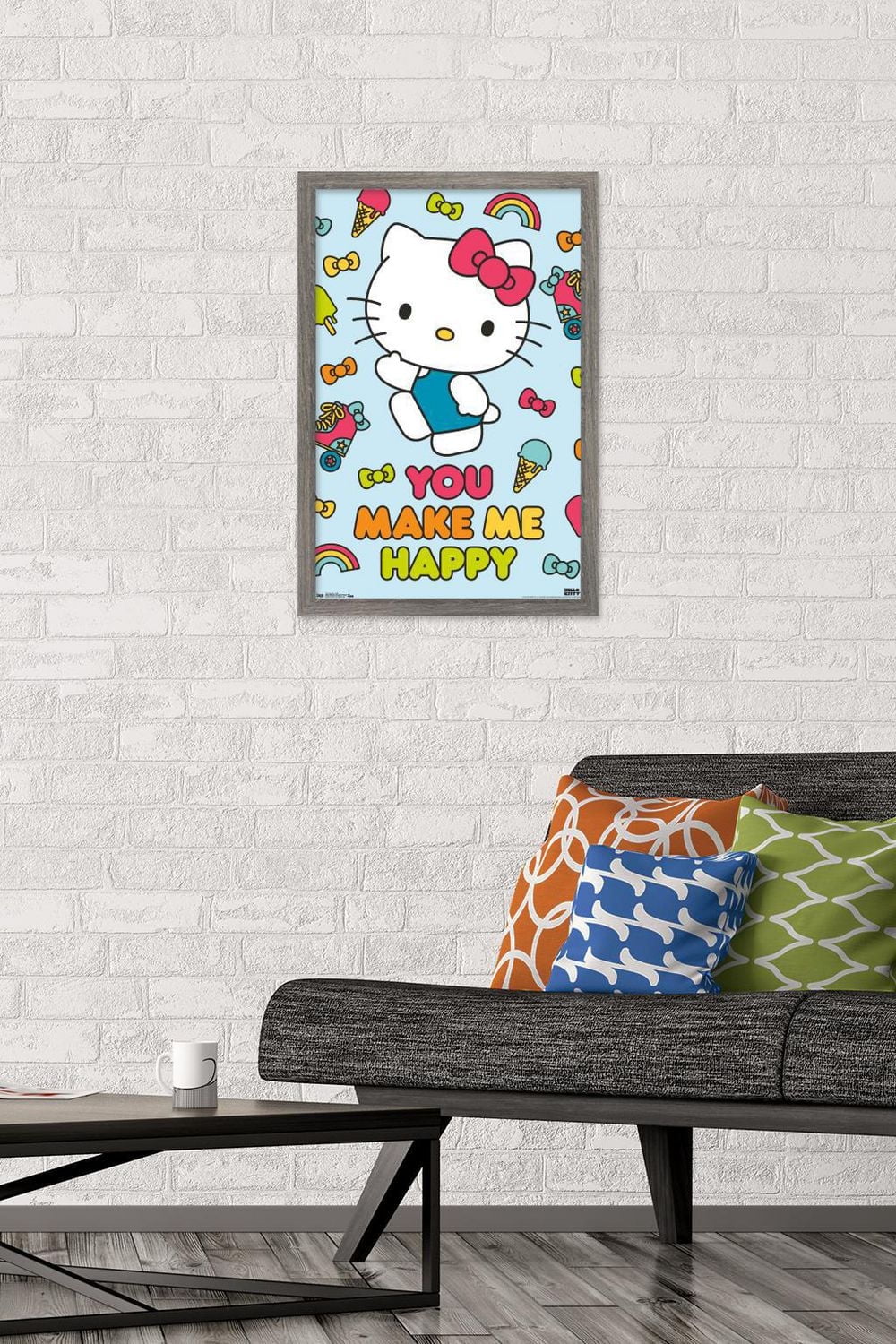 Hello Kitty - Happy Wall Poster, 22.375" x 34"