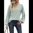 thumbnail image 1 of Camisetas de Larga para Mujer, Blusa con Escote en V Profundo, Elegantes e Informales, Moda 2025, Holgadas y Suaves, para Otoño e Invierno Judías L, 1 of 10