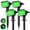 Green light, variant on HOVMAP 6 Pack Solar Lights Outdoor 72 LEDs Solar Spot Lights 1500mAh Battery 3 Modes IP67 Waterproof ABS for Garden Yard Pathway, Cold White