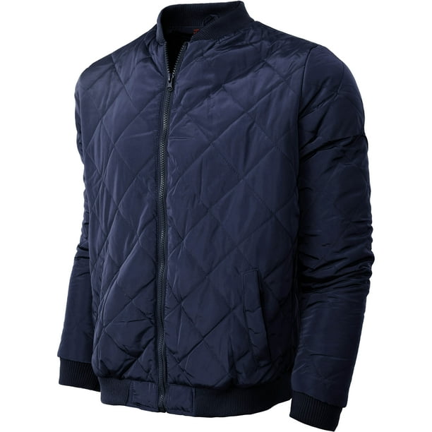 Ma Croix - Premium Mens Quilted Padded Bomber Jacket Outdoor Zip Up ...