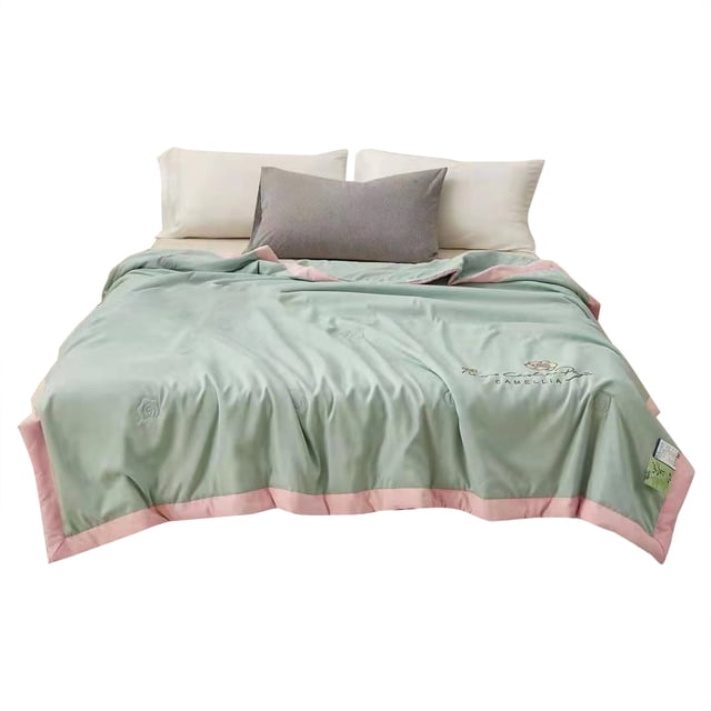 Air Conditioning Blanket Summer Ice Silk Sweatproof Cool Quilt Water Resistant 59x79IN Comforters Queen Size Super Cozy And Comfy Aesthetic Room Decor Cozy Bliss Cooling Blanket for Couch, Bed