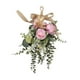 thumbnail image 2 of Guirnalda de flores artificiales con forma de lágrima, crisantemo y eucalipto para decorar la puerta principal. Púrpura, 2 of 9