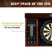Bristle Dartboard Cabinet Set, LED Lights, Official Size Dart Board, by Barrington Billiards