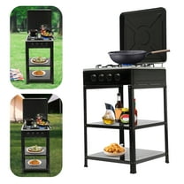 Outdoor 300000 BTU 4 Burner Gas Stove with Windshelter