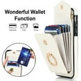 thumbnail image 2 of Mantto Wallet Case for iPhone 7 / iPhone 8 / iPhone SE 2020/2022, Card Slots Bag Magnetic Finger Ring Holder Kickstand Case with PU Leather Shockproof RFID Blocking Wrist Strap Handbag Cover,White, 2 of 9