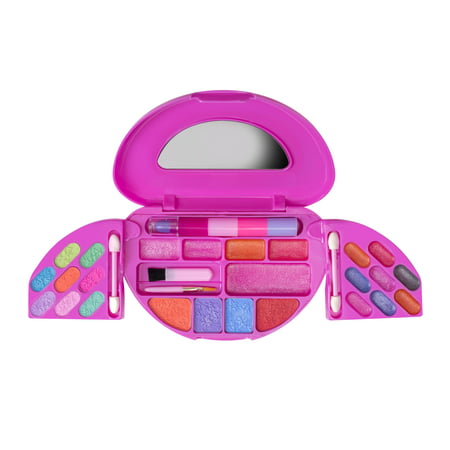Playkidz: My First Princess Makeup Chest, Girl's All-In-One Travel Cosmetic and Real Makeup Palette with Mirror (Washable)
