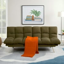 HONEY HOME Sofa Bed Futon,Convertible Sleeper Bed Couch with 4 Reclining Backrest &Armrest,68" Comfy Cloud Sofa Loveseat for Small Living Room Office