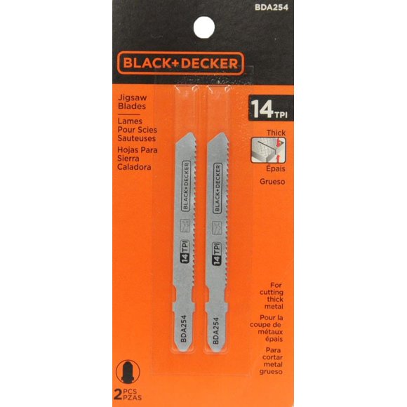 BLACK+DECKER 3"x 14 TPI Smooth Finish Wood JigSaw Blade 2pk