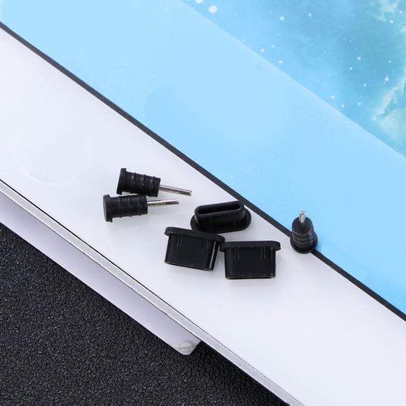 TABLZONE 20Pares Tapones Antipolvo Para Auriculares Y Puerto Tipo C Negro Protección Ideal
