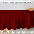 thumbnail image 3 of CCNY Wrap Around Style Bed Skirt Full XL Blood Red 15" Microfiber Bed skirt, 3 of 6