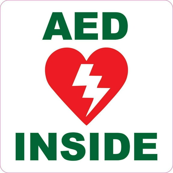 5in x 5in AED Inside Magnet Vinyl Business Door Magnetic Emergency Sign