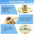 thumbnail image 2 of Uxcell 10-Pack M6x17mm T-Nuts Zinc Plated Carbon Steel Tee Nut 3-Hole Round Base Weld Nuts Gold, 2 of 5