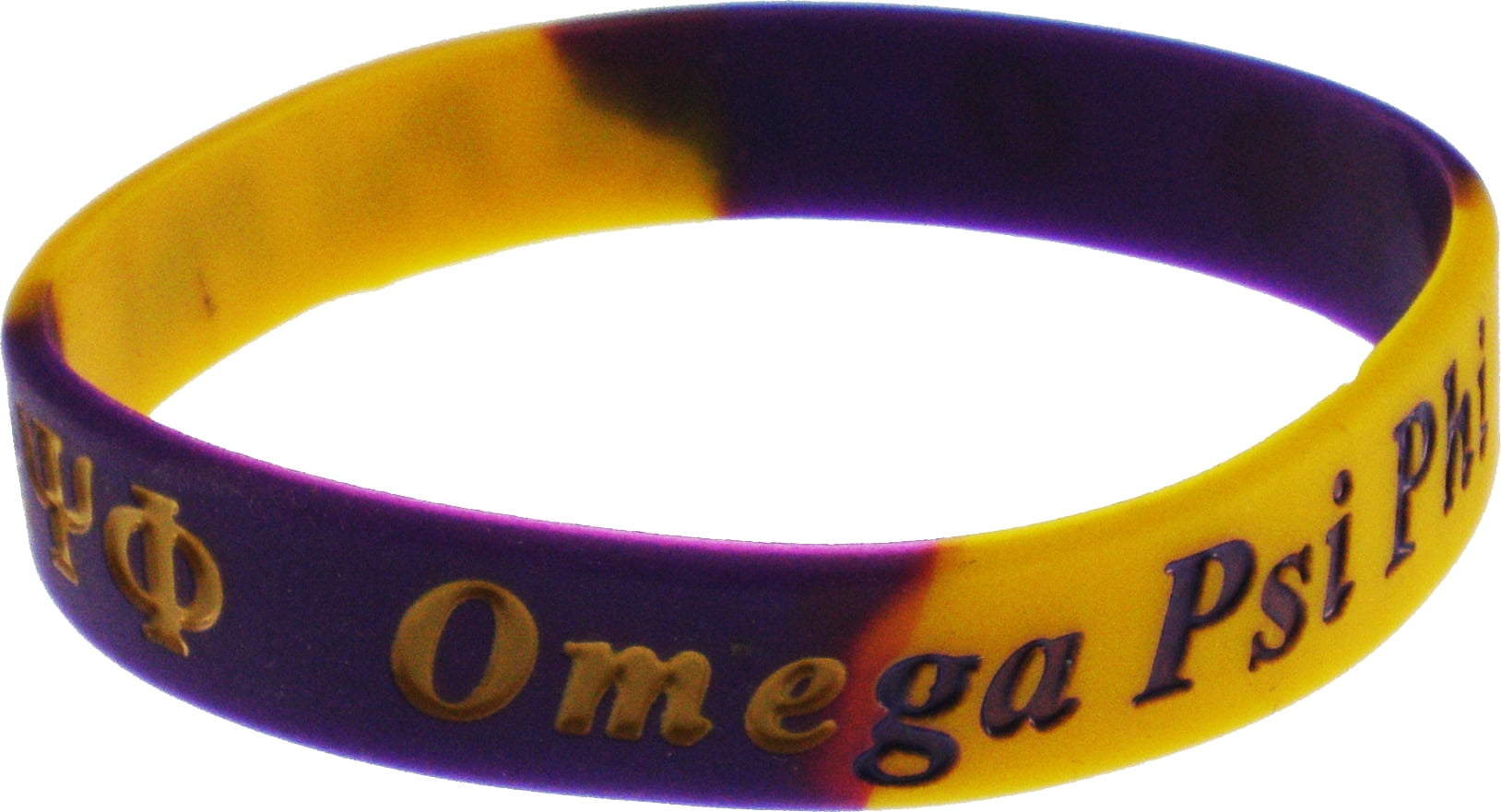 Sigma Gamma Rho Color Swirl Silicone Bracelet 93908 Pack of 2 - Blue/Gold - 8inch 