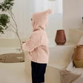 thumbnail image 4 of OGLCCG Boys Girls Fleece Jacket Cute Fuzzy Plush Zip Up Sherpa Hooded Coat Kids Long Sleeve Fall Winter Thick Warm Outwear with Pockets 8M-5T, 4 of 4