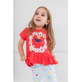 thumbnail image 2 of Sesame Street Elmo Toddler Girls Peplum T-Shirt and Leggings Outfit Set Infant to Toddler, 2 of 5