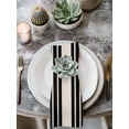 thumbnail image 2 of Black Beige Striped Cloth Napkins Set of 4 Reusable Dinner Napkins, Modern Farmhouse Retro Lines Cocktail Napkin Washable Table Napkins for Wedding/Holiday Party/Baby Shower 20"x20", 2 of 7