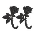 thumbnail image 1 of FENGGUIQU 2Ud De Hierro Negro Con Forma De Flor Para Colgar Abrigos Y Bolsos Vintage, 1 of 7