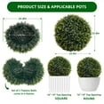 thumbnail image 2 of 22.8 Inch Topiary Balls Outdoor Set of 2, Artificial Cedar Topiary Balls Garden Spheres Hanging Decorative Balls for Patio Garden and Indoor, Wedding Decoration, 2 of 6