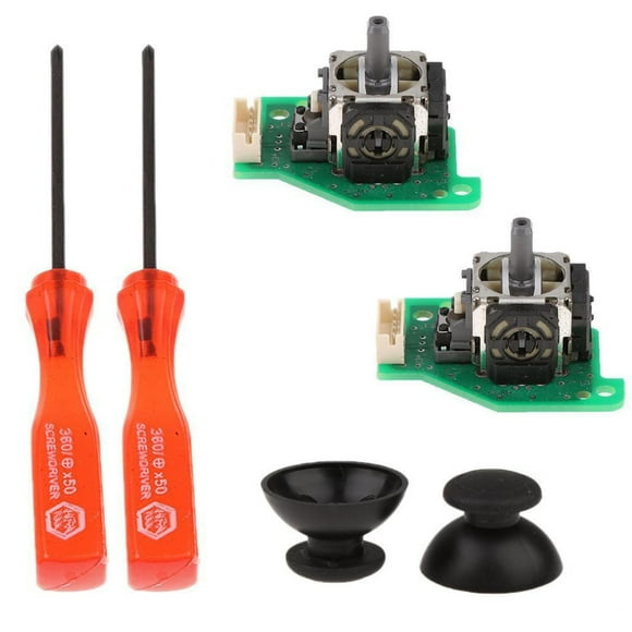 NATEFEMIN Left Right Analog Stick for Wii U GamePad Controller Repair Kit 3D Sensor Module Joystick Replacement Thumb Caps Screwdrivers