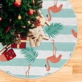 thumbnail image 5 of GZHJMY Flamingo Christmas Tree Skirt Home Decoration Large Round Christmas Tree Skirt for Holiday Party Home Christmas Day Ornaments, 35.4", 5 of 6